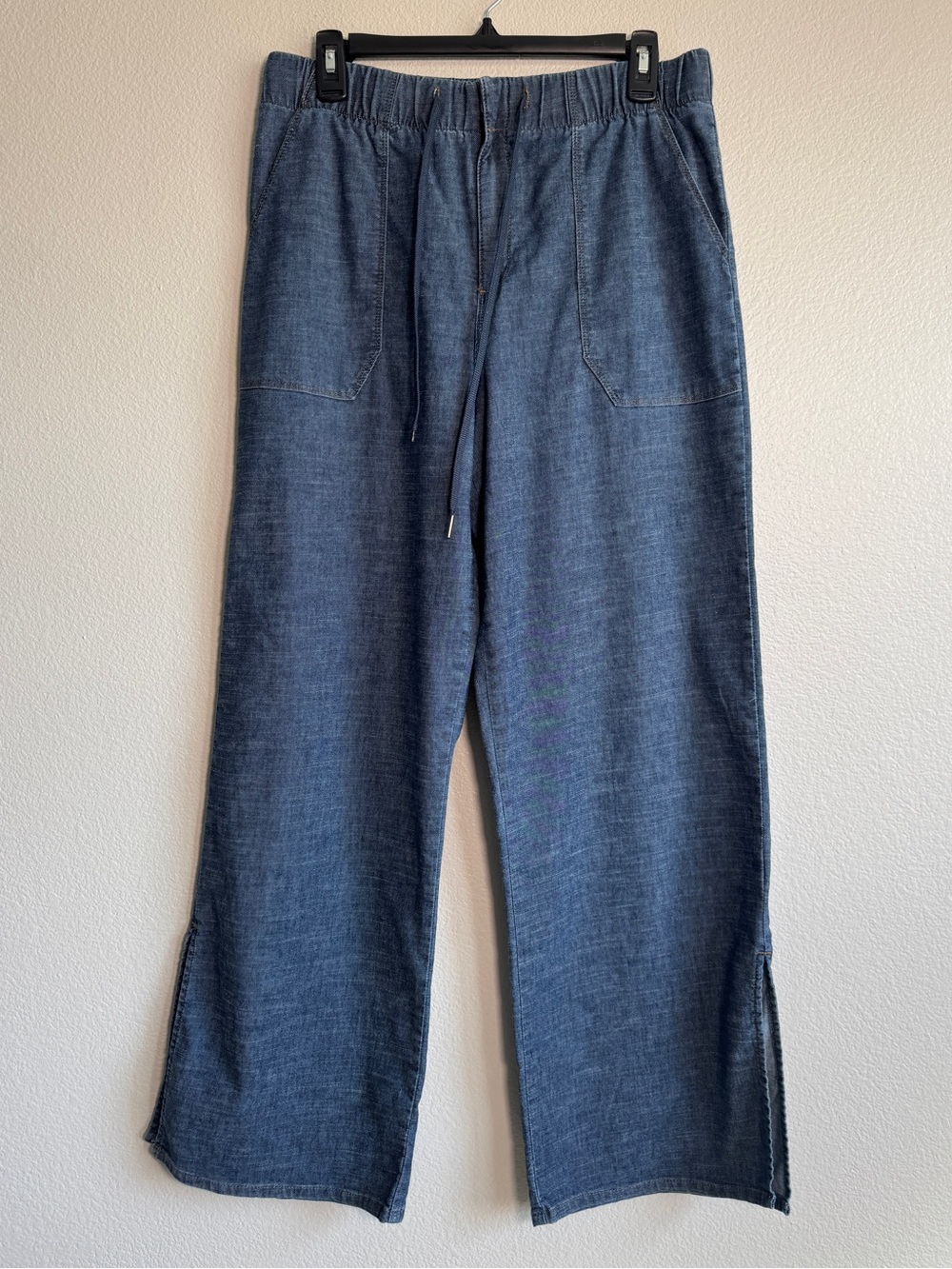EVEREVE Drawstring Wide-Leg Jeans in Blue - L